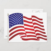 Wellen der US-Flagge Postkarte (Vorne/Hinten)