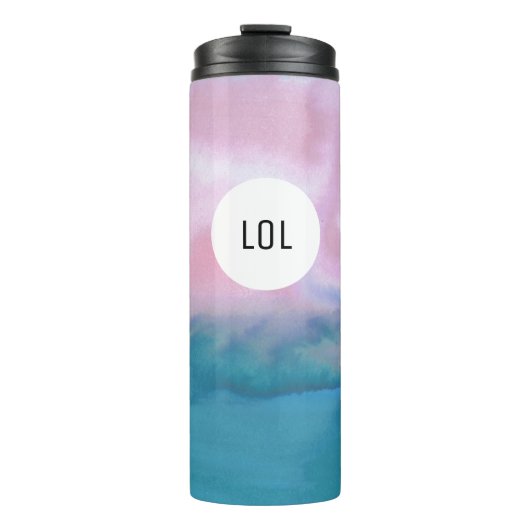 Wellen der Wasserfarbe Rosa Aquamarines Muster MON Thermosbecher (Vorderseite)