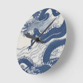 Wellen des Drachen Runde Wanduhr (Winkel)