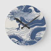 Wellen des Drachen Runde Wanduhr (Vorderseite)