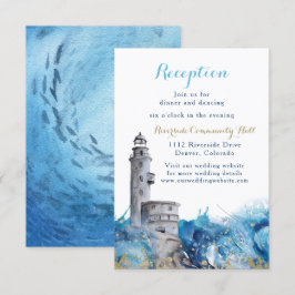 Wellen des Leuchtturms für Hochzeiten Einladung