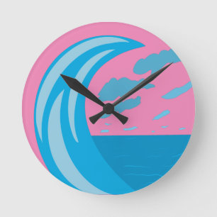 Wellen des Sommers Runde Wanduhr