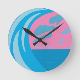 Wellen des Sommers Runde Wanduhr