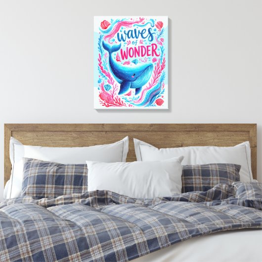 Wellen des Staunens Leinwanddruck (Insitu (Schlafzimmer))