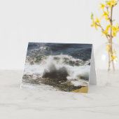 Wellen, die am Seashell-Strand brechen Karte (Gelbe Blume)