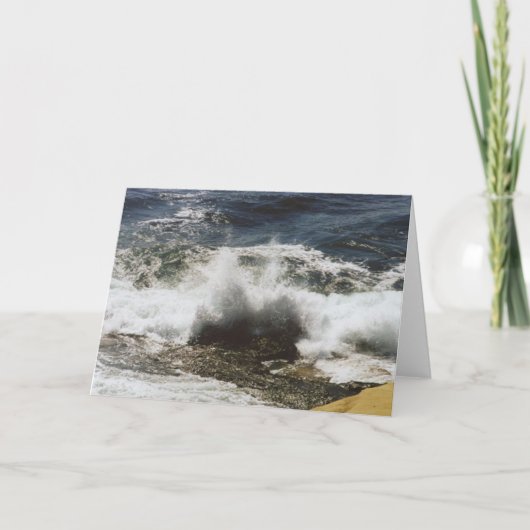Wellen, die am Seashell-Strand brechen Karte (Vorderseite)