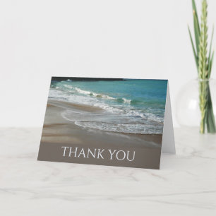 Wellen, die am Strand plätschern Türkisblauer Ozea Dankeskarte