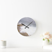 Wellen, die an den Sonnenuntergang-Klippen San Runde Wanduhr (Zuhause)