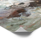 Wellen, die auf den Felsen in Bordighera abstürzen Poster (Ecke)