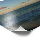 Wellen, die in der Sonnenuntergang-Landschaft abst Fotodruck (Ecke)