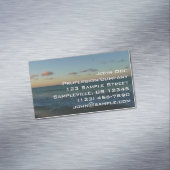 Wellen, die in der Sonnenuntergang-Landschaft abst Magnetische Visitenkarte (Beispiel)