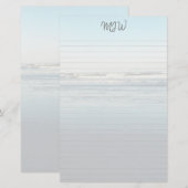 Wellen, die in Mit Monogramm Schriftpapier mit Lin Briefpapier (Vorne/Hinten)