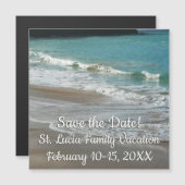 Wellen, die Save the Date am Strand von Turquoise Magnetkarte (Vorne/Hinten)