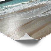 Wellen, die sich am türkisblauen Meer am Strand sa Fotodruck (Ecke)