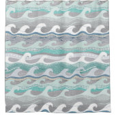 Wellen Duschvorhang (Vorderseite)