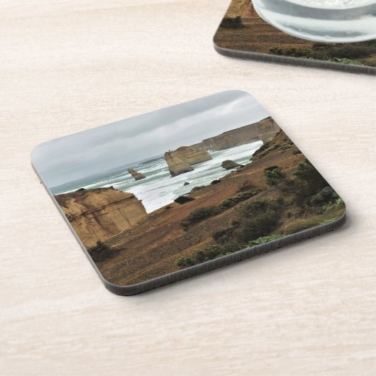 Wellen gegen die Zeit - Great Ocean Road Getränkeuntersetzer (Linke Seite)