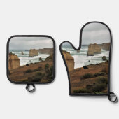 Wellen gegen die Zeit - Great Ocean Road Ofenhandschuh & Topflappen-Set (Vorderseite)