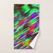 Wellen, grün, rot, lila und lila badhandtuch set (Handtuch)