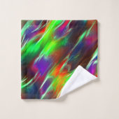 Wellen, grün, rot, lila und lila badhandtuch set (Waschlappen)