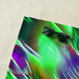 Wellen, grün, rot, lila und lila strandtuch