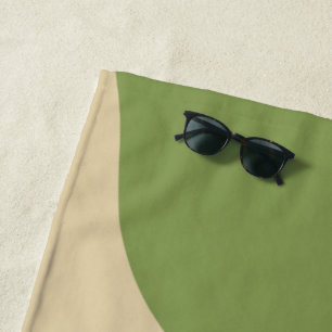 Wellen, grün, schwarz und beige Kurven bunt Strandtuch