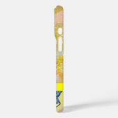 WELLEN / Hellgelbe blaue Wirbel in goldenen Glitze Case-Mate iPhone Hülle (Rückseite / Links)