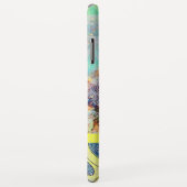 WELLEN / Hellgelbe blaue Wirbel in goldenen Glitze Case-Mate iPhone Hülle (Hinten/Rechts)