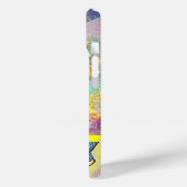 WELLEN / Hellgelbe blaue Wirbel in goldenen Glitze Case-Mate iPhone Hülle (Rückseite / Links)