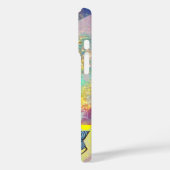 WELLEN / Hellgelbe blaue Wirbel in goldenen Glitze Case-Mate iPhone Hülle (Rückseite / Links)