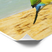 Wellen, Himmel und Surfen am Strand Poster (Ecke)