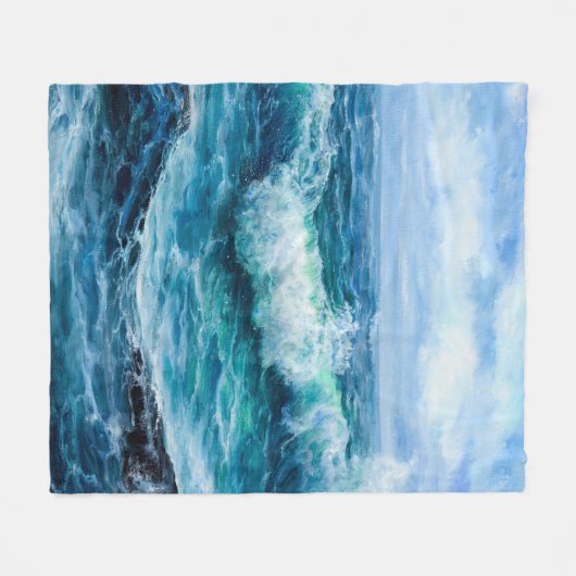 Wellen im Meer. Moderner Impressionismus, Modernis Fleecedecke (Vorderseite (Horizontal))
