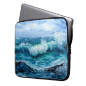 Wellen im Meer. Moderner Impressionismus, Modernis Laptopschutzhülle (Vorderseite Links)