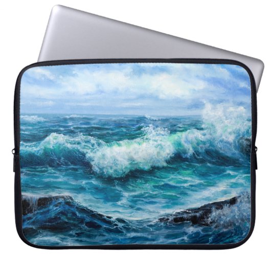 Wellen im Meer. Moderner Impressionismus, Modernis Laptopschutzhülle (Vorderseite)