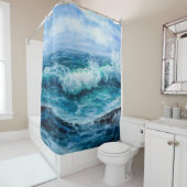 Wellen im Ozean. Moderner Impressionismus, Moderni Duschvorhang (Beispiel)