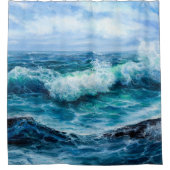 Wellen im Ozean. Moderner Impressionismus, Moderni Duschvorhang (Vorderseite)