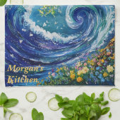 Wellen | Impressionismus Malerei Geschirrtuch (Gefaltet)