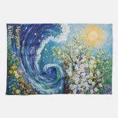 Wellen | Impressionismus Malerei Geschirrtuch (Horizontal)