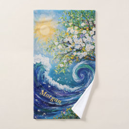 Wellen | Impressionismus Sport Handtuch