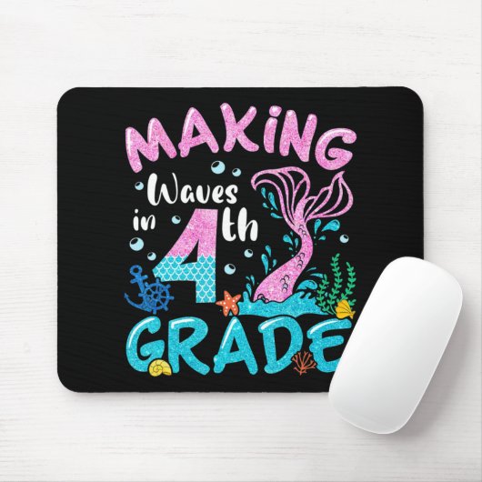 Wellen in 4. Klasse Meerjungfrau zurück zur Schule Mousepad (Mit Mouse)
