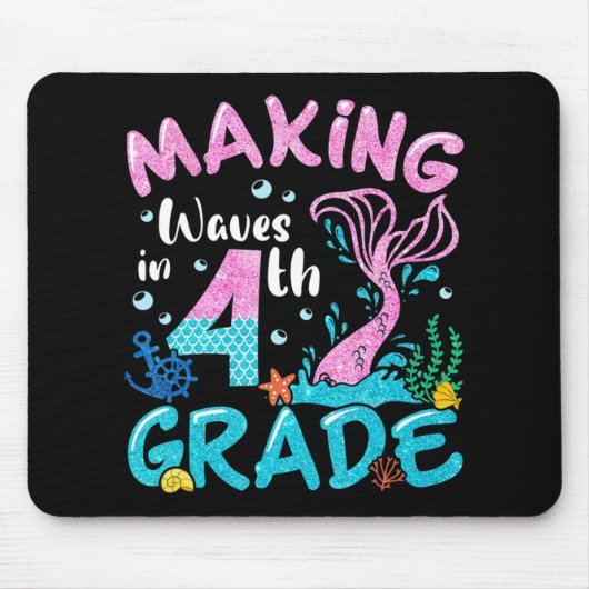 Wellen in 4. Klasse Meerjungfrau zurück zur Schule Mousepad (Vorne)