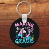 Wellen in 4. Klasse Meerjungfrau zurück zur Schule Schlüsselanhänger (Vorderseite)