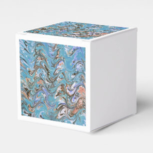 Wellen in blauer akryllischer Pour Abstrakt Art Geschenkschachtel
