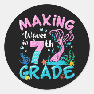 Wellen in der 7. runder aufkleber