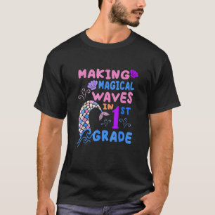 Wellen in der ersten Meerjungfrau zurück zur Schul T-Shirt