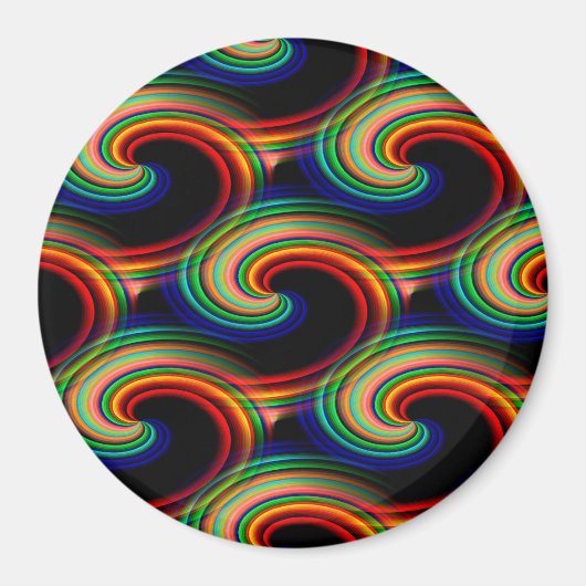 Wellen in Farben.... Magnet (Vorne)
