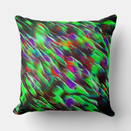 Wellen in grün, rot, lila und lila kissen