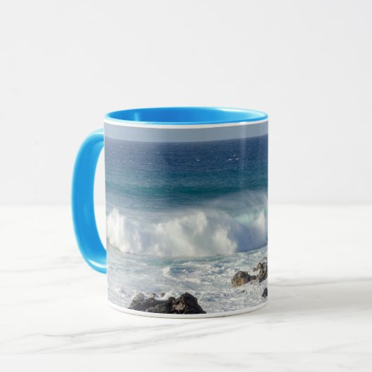 Wellen in Maui, Landschaftsfotografie von Hawaii Tasse (Vorderseite Links)