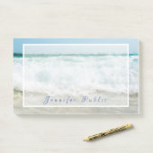 Wellen in Ölfarben Chic Handschriftenvorlage Post-it Klebezettel (Auf Schreibtisch)