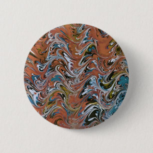 Wellen in roten und blauen Akryllischen Pour Abstr Button