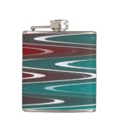 Wellen in weiß flachmann (Vorderseite)